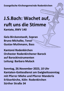 Read more about the article Gottesdienst mit Bach-Kantate