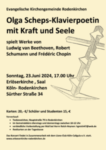 Read more about the article Klavierkonzert Olga Scheps – nur noch wenige Restkarten an der Abendkasse!