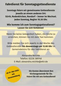 Read more about the article Unser Fahrdienst für Sonntagsgottesdienste